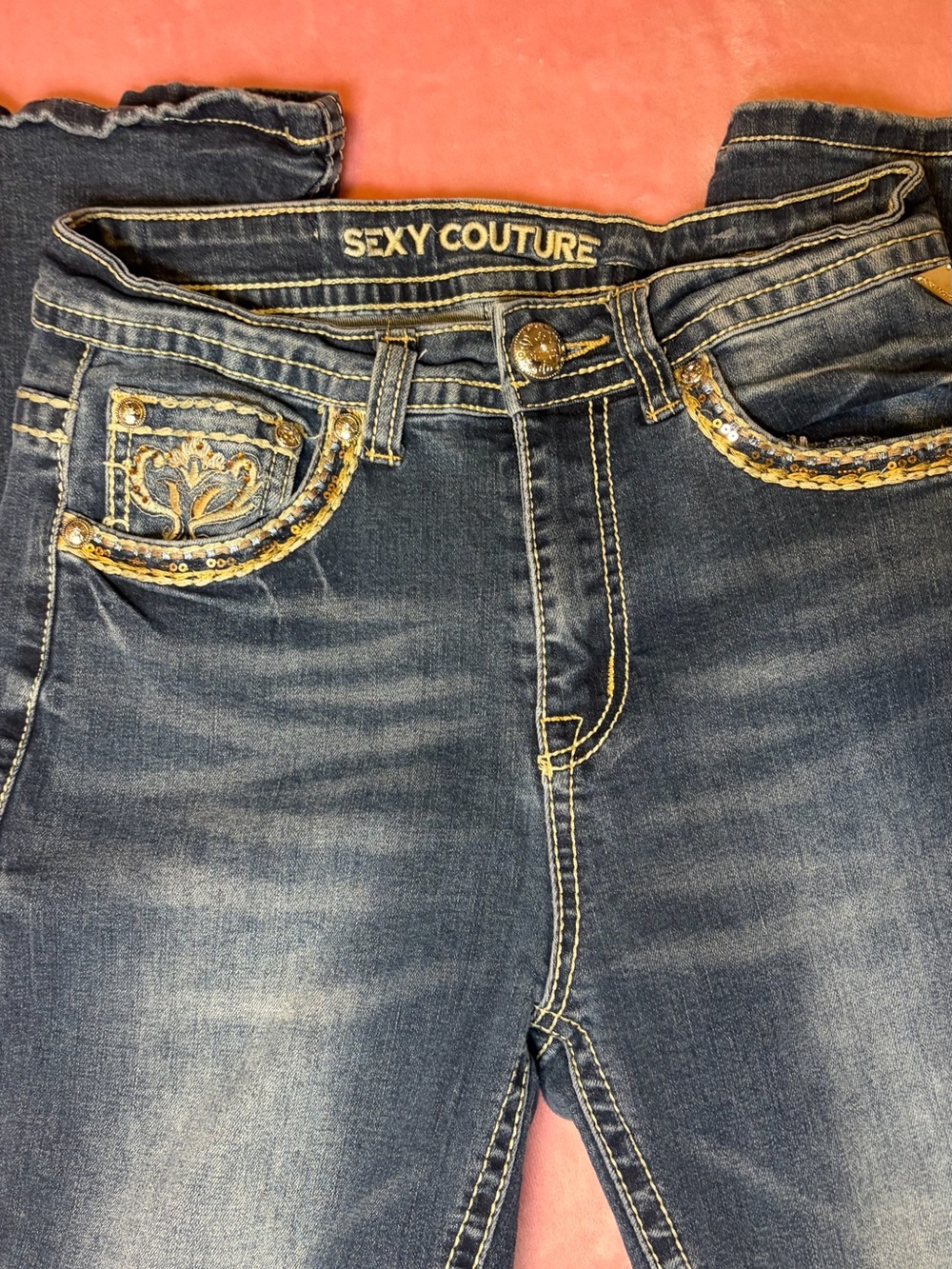 Women’s Dark Blue Embellished Jeans - Picture 2 of 4